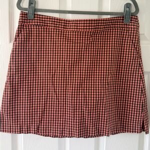 Lady Hagen Golf Skirt - Pink and brown gingham -built in shorts
